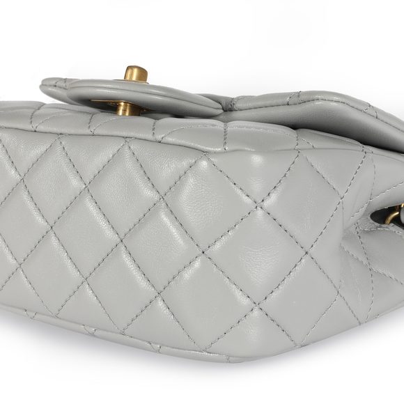 Chanel Gray Quilted Lambskin Pearl Crush Mini Flap Bag - Picture 5 of 8